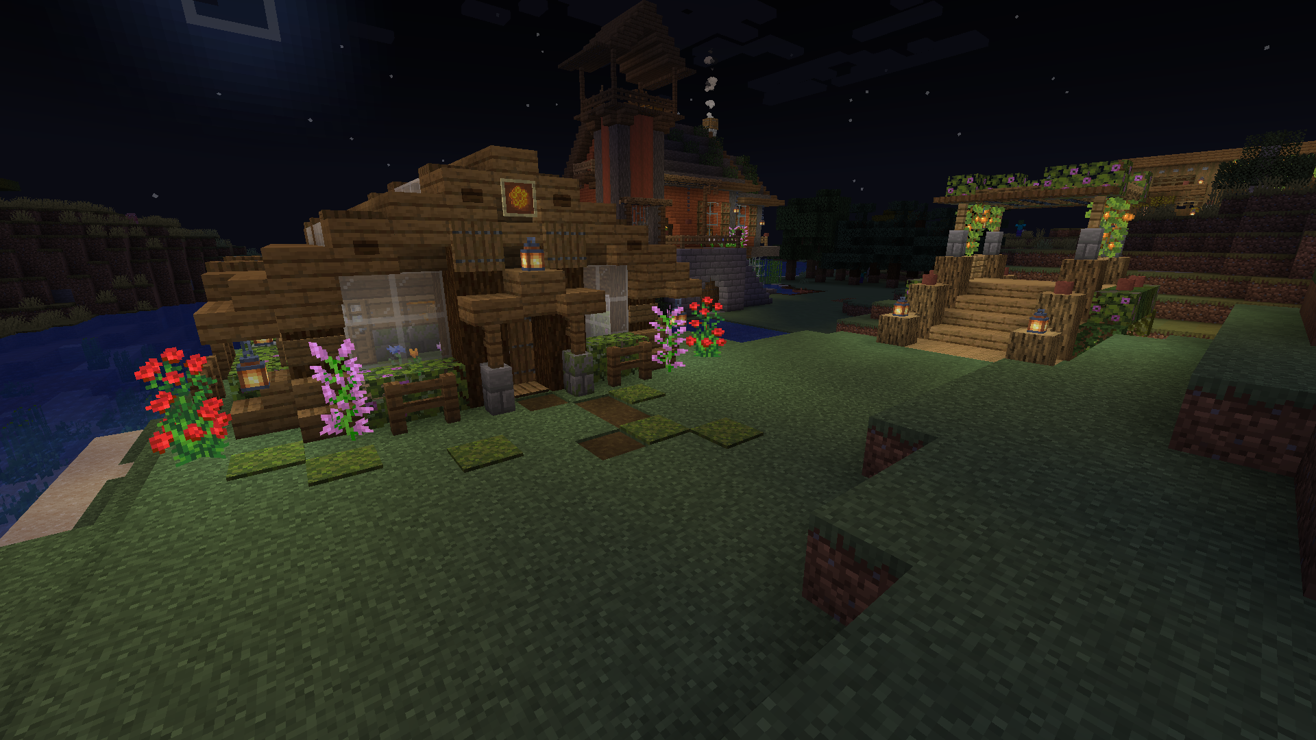 Honey farm next to a bridge over water built by Taylor.