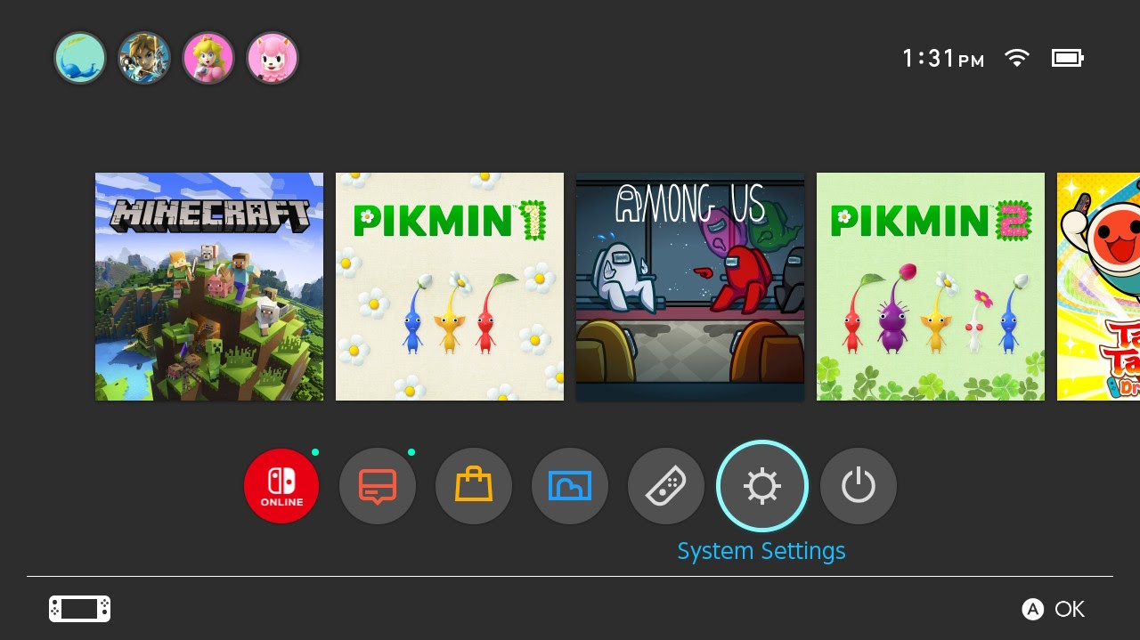 Switch Home Screen