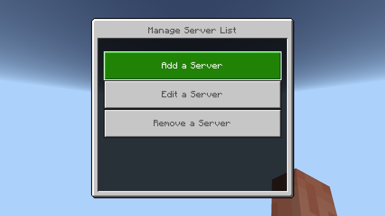 Add a Server Selection
